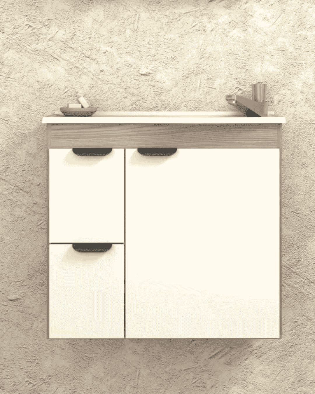 COZIMAX P100078 TOUCADOR MAD MARGARIDA 60 BRANCO C/ TAMARINDO miniatura 2